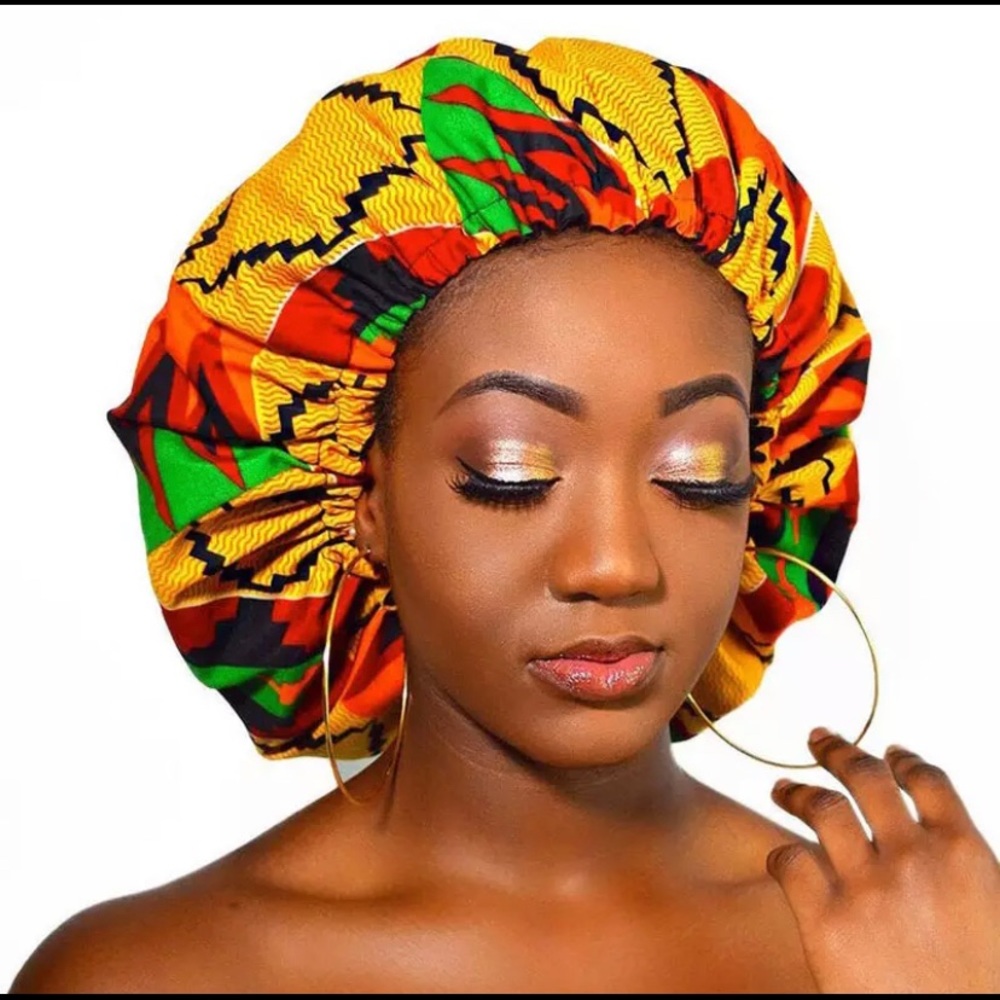 Ankara hair bonnet Satin Lined sleep cap Night